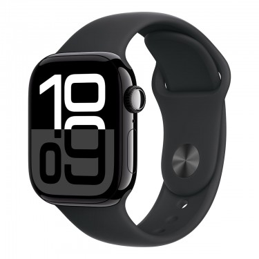 Apple Watch Series 10, 46 мм корпус из алюминия цвета «Jet Black», ремешок Sport Band «Black» фото