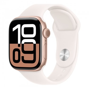 Apple Watch Series 10, 42 мм корпус из алюминия цвета «Rose Gold», ремешок Sport Band «Light Blush» фото