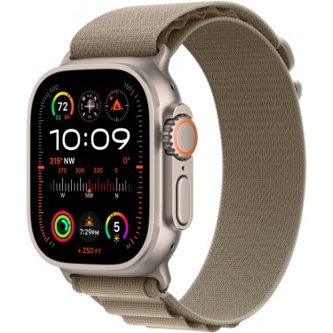 Apple Watch Ultra 2 GPS + Cellular, 49 мм, корпус из титана, ремешок Alpine оливкового цвета, размер S фото
