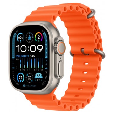 Apple Watch Ultra 2 GPS + Cellular, 49 мм, корпус из титана, ремешок Ocean оранжевого цвета фото