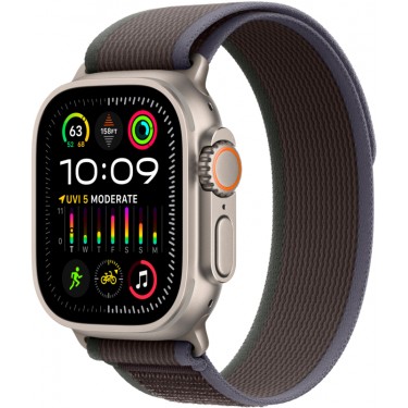 Apple Watch Ultra 2 GPS + Cellular, 49 мм, корпус из титана, ремешок Trail синего/черного цвета, размер S/M фото