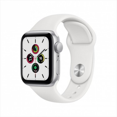 Смарт-часы Apple Watch SE, 44 мм, корпус из алюминия серебристого цвета, спортивный ремешок фото