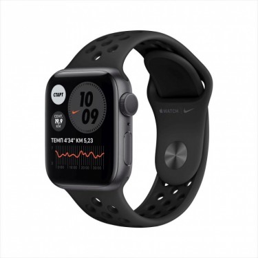 Смарт-часы Apple Watch Nike Series 6, 40 мм, корпус из алюминия цвета «серый космос», спортивный ремешок Nike фото