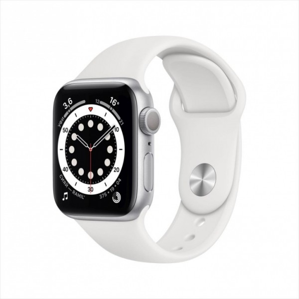 Смарт-часы Apple Watch Series 6, 40 мм, корпус из алюминия серебристого цвета, спортивный ремешок фото