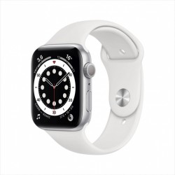 Смарт-часы Apple Watch Series 6, 44 мм, корпус из алюминия серебристого цвета, спортивный ремешок