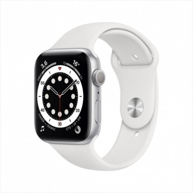 Смарт-часы Apple Watch Series 6, 44 мм, корпус из алюминия серебристого цвета, спортивный ремешок фото