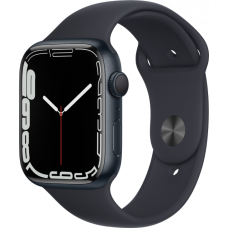 Смарт-часы Apple Watch Series 7 45 мм корпус из алюминия цвета темная ночь спортивный ремешок фото