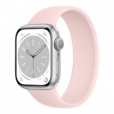 Apple Watch Series 8, 41 мм корпус из алюминия серебристого цвета, ремешок цвета «Chalk Pink» фото