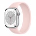 Apple Watch Series 8, 41 мм корпус из алюминия серебристого цвета, ремешок цвета «Chalk Pink»