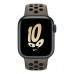 Apple Watch Nike Series 8, 45 мм корпус из алюминия цвета «тёмная ночь», спортивный ремешок Nike цвета «Olive Grey/Black» фото 0