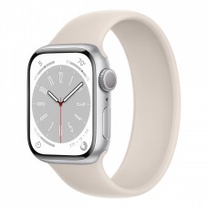 Apple Watch Series 8, 41 мм корпус из алюминия серебристого цвета, ремешок цвета «сияющая звезда»