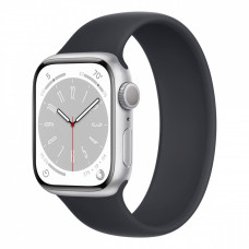 Apple Watch Series 8, 41 мм корпус из алюминия серебристого цвета, ремешок цвета «тёмная ночь»