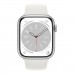 Apple Watch Series 8, 45 мм корпус из алюминия серебристого цвета, спортивный ремешок «White» фото 0