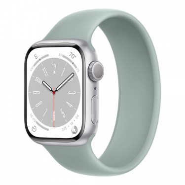 Apple Watch Series 8, 41 мм корпус из алюминия серебристого цвета, ремешок цвета «Succulent» фото
