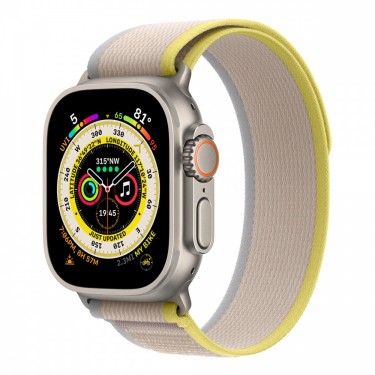 Apple Watch Ultra, 49 мм корпус из титана + ремешок Trail цвета «Yellow/Beige»