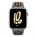 Apple Watch Nike SE (2022), 44 мм корпус из алюминия цвета «сияющая звезда» + спортивный ремешок Nike цвета «Olive Grey/Black» фото 0