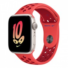 Apple Watch Nike SE (2022), 40 мм корпус из алюминия цвета «сияющая звезда» + спортивный ремешок Nike цвета «Bright Crimson/Gym Red» фото