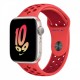 Apple Watch Nike SE (2022), 44 мм корпус из алюминия цвета «сияющая звезда» + спортивный ремешок Nike цвета «Bright Crimson/Gym Red»