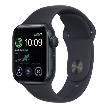 Apple Watch SE (2022), 40 мм корпус из алюминия цвета «тёмная ночь», спортивный ремешок «тёмная ночь» фото