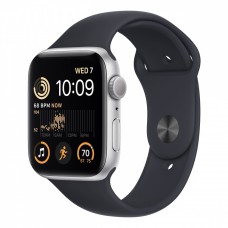 Apple Watch SE (2022), 44 мм корпус из алюминия цвета «тёмная ночь», спортивный ремешок «тёмная ночь» фото