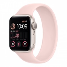 Apple Watch SE (2022), 44 мм корпус из алюминия цвета «сияющая звезда» + ремешок «Chalk Pink» фото