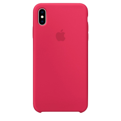 Силиконовый чехол для Apple iPhone X Silicone Case (розово-красный)