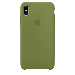 Силиконовый чехол для Apple iPhone X/XS Silicone Case Simple (темно-оливковый)