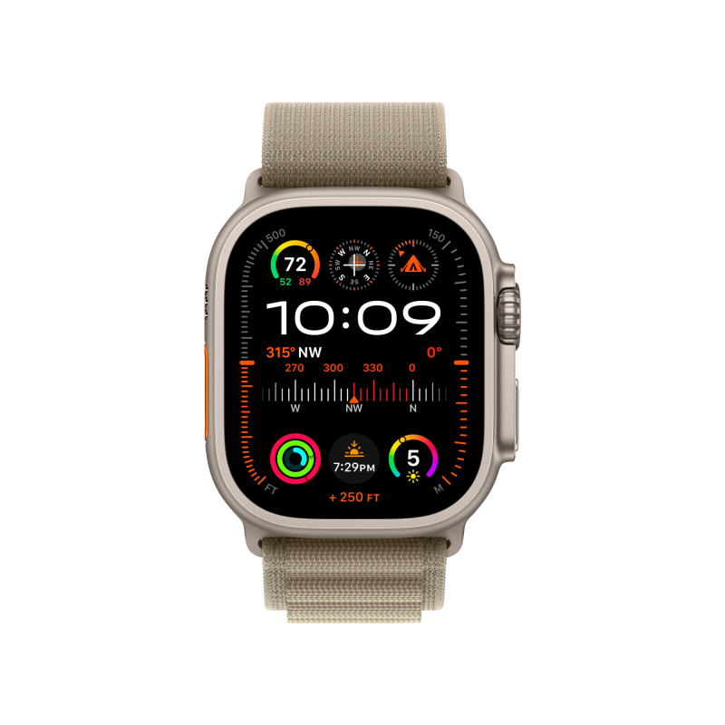 Apple Watch Ultra 2 GPS + Cellular, 49 мм, корпус из титана, ремешок Alpine оливкового цвета, размер L