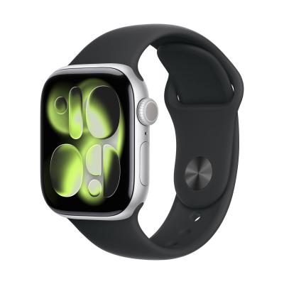 Apple Watch Series 11, 42 мм корпус из алюминия цвета «Silver», ремешок Sport Band цвета «Black»