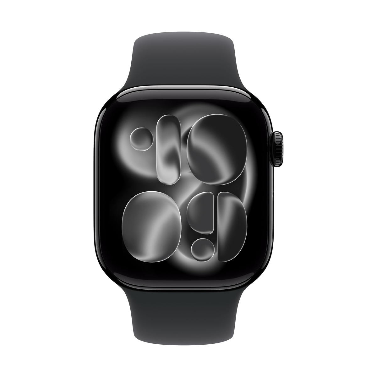 Apple Watch Series 11, 46 мм корпус из алюминия цвета «Jet Black», ремешок Sport Band цвета «Black»