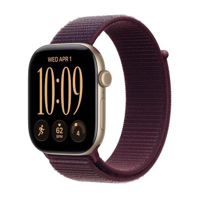 Apple Watch Series 12, 46 мм корпус из алюминия цвета «Light Gold», ремешок Sport Loop цвета «Burgundy»