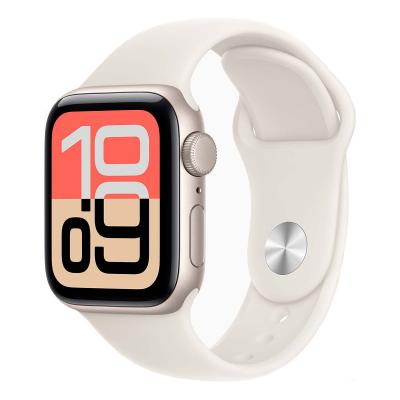 Apple Watch SE 3 (2025), 44 мм корпус из алюминия цвета «Starlight», ремешок Sport Band цвета «Starlight»
