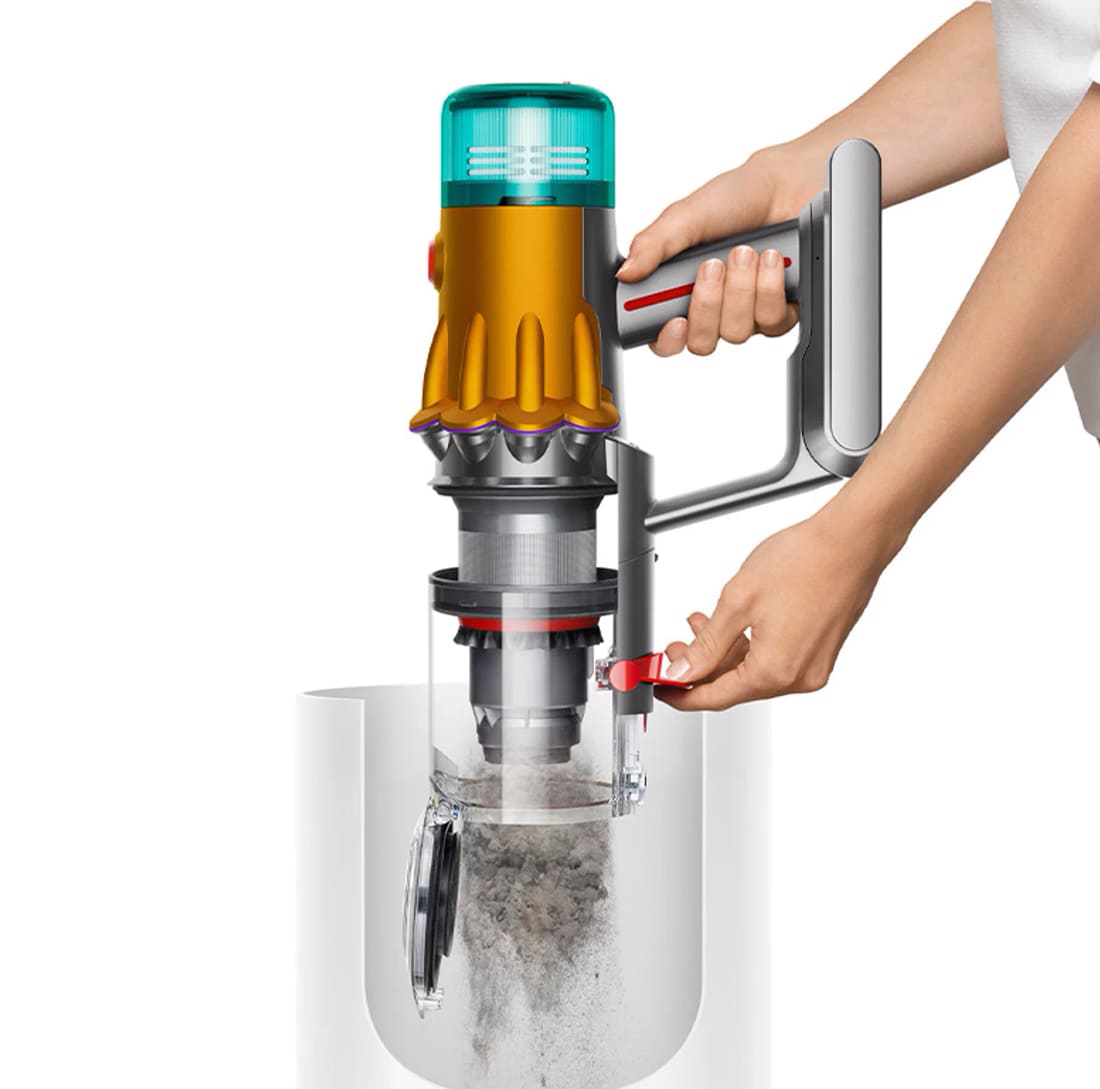 Пылесос Dyson V12S Detect Slim Submarine Yellow/Nickel, серебристый