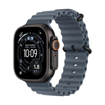 Apple Watch Ultra 3 (2025), 49 мм корпус из титана цвета «Black», ремешок Ocean Band цвета «Anchor Blue»