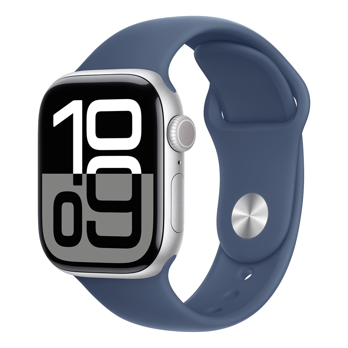 Apple Watch Series 10, 46 мм корпус из алюминия цвета «Silver», ремешок Sport Band «Denim»