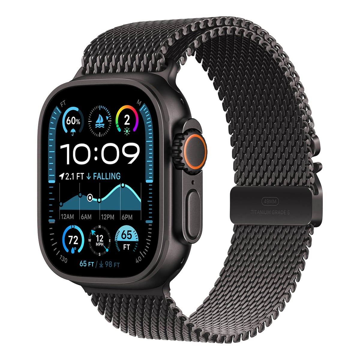 Часы Apple Watch Ultra 2, Black 49 мм Titanium Milanese Loop Black Medium