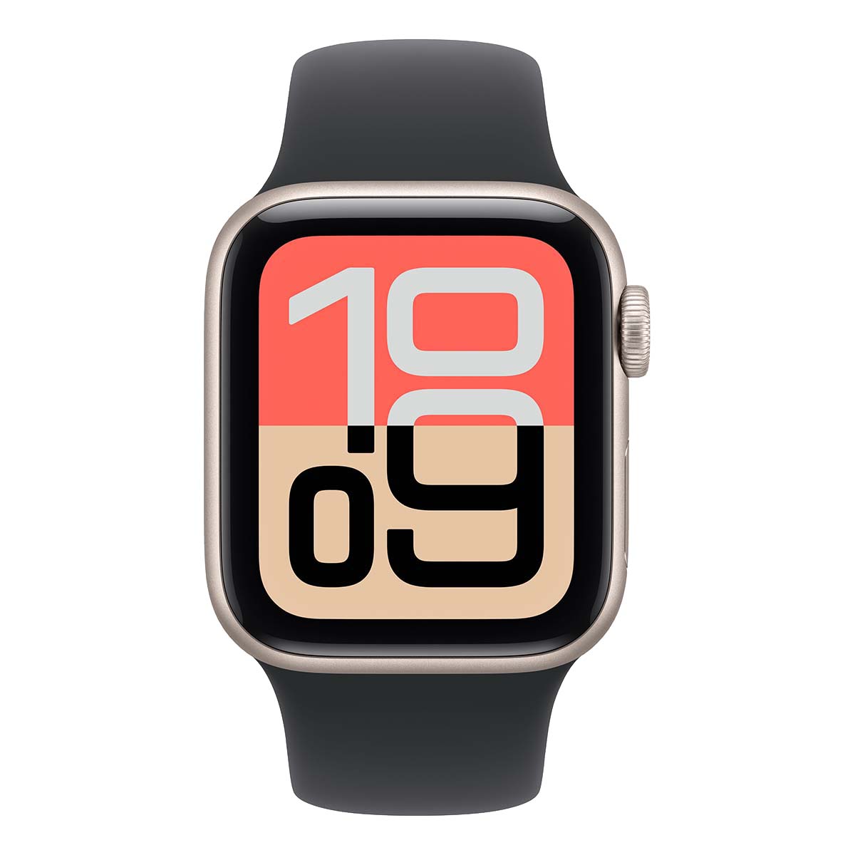 Apple Watch SE 3 (2025), 40 мм корпус из алюминия цвета «Starlight», ремешок Sport Band цвета «Midnight»