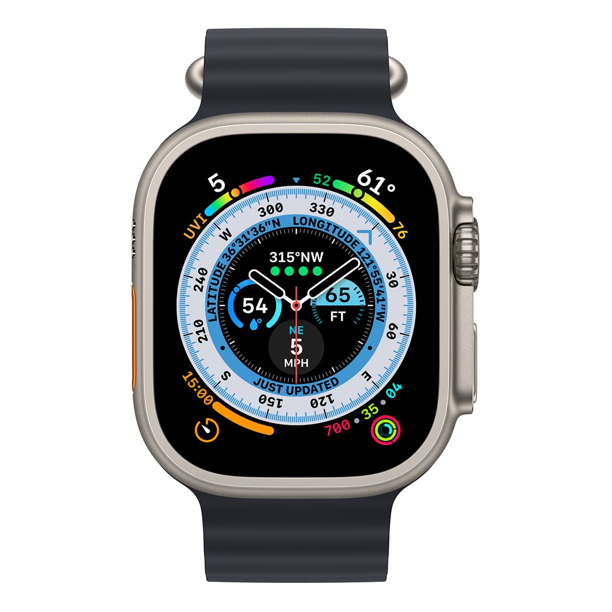 Apple Watch Ultra, 49 мм корпус из титана + ремешок Ocean цвета «Midnight»