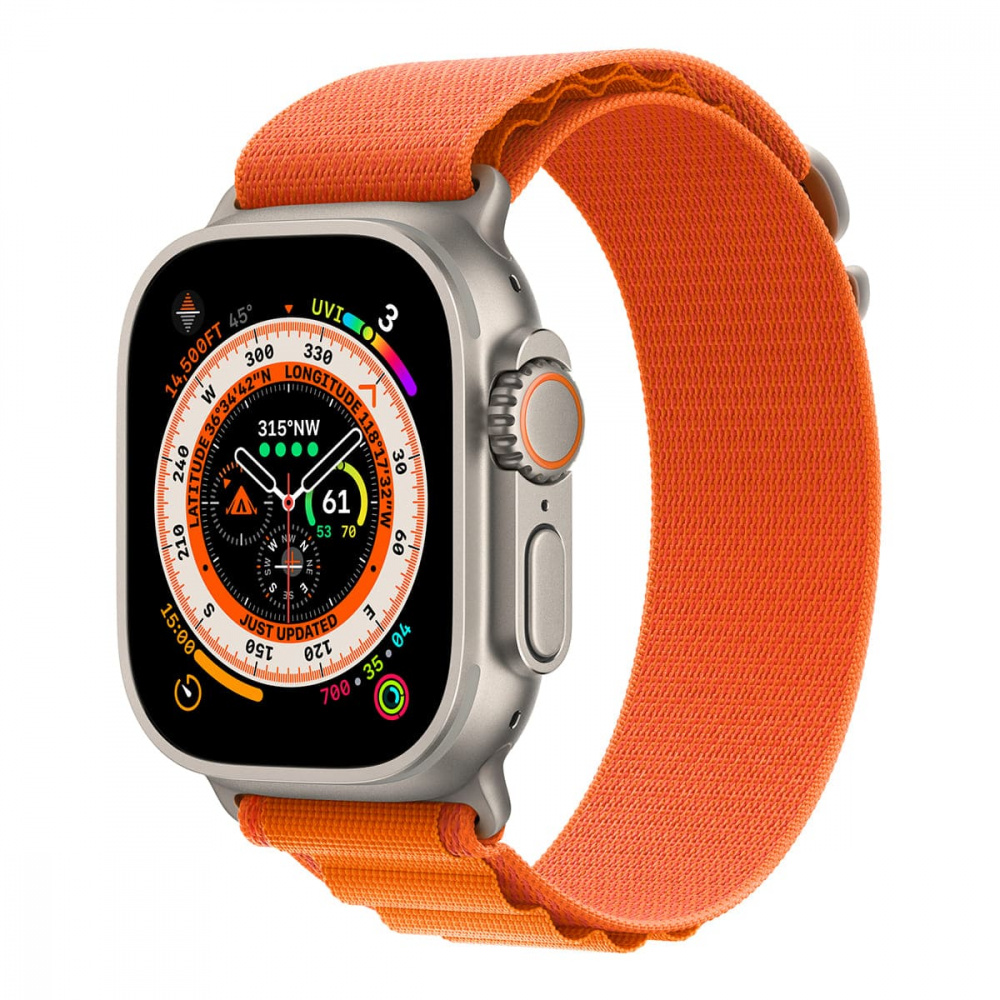 Apple Watch Ultra, 49 мм корпус из титана + ремешок Alpine цвета «Orange»