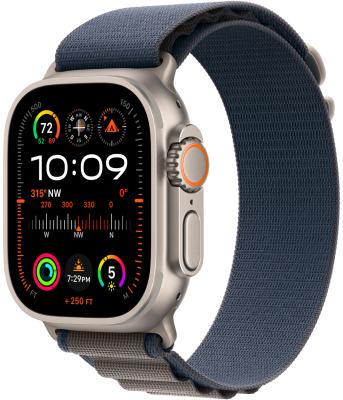 Apple Watch Ultra 2 GPS + Cellular, 49 мм, корпус из титана, ремешок Alpine синего цвета, размер L